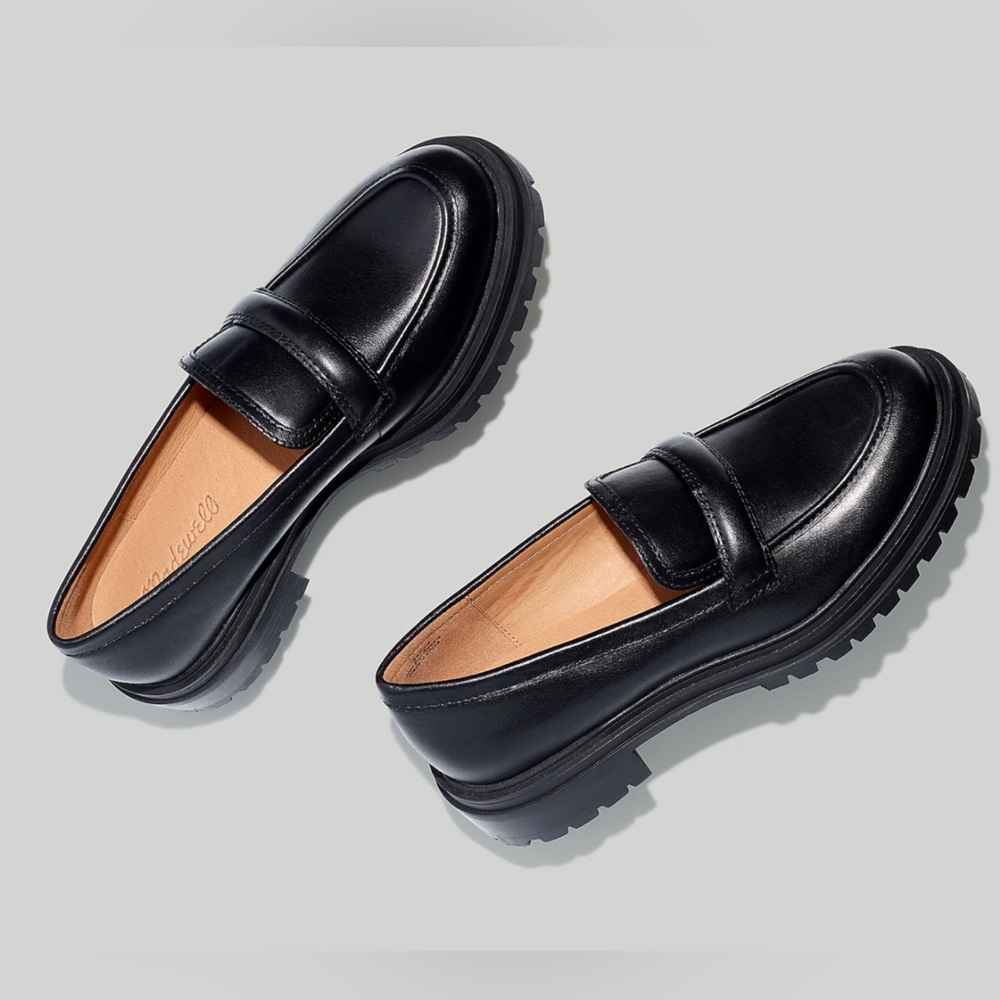 Madewell Bradley Lugsole Loafer, Black Leather, size 10M